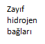 Zayıf
hidrojen
bağları